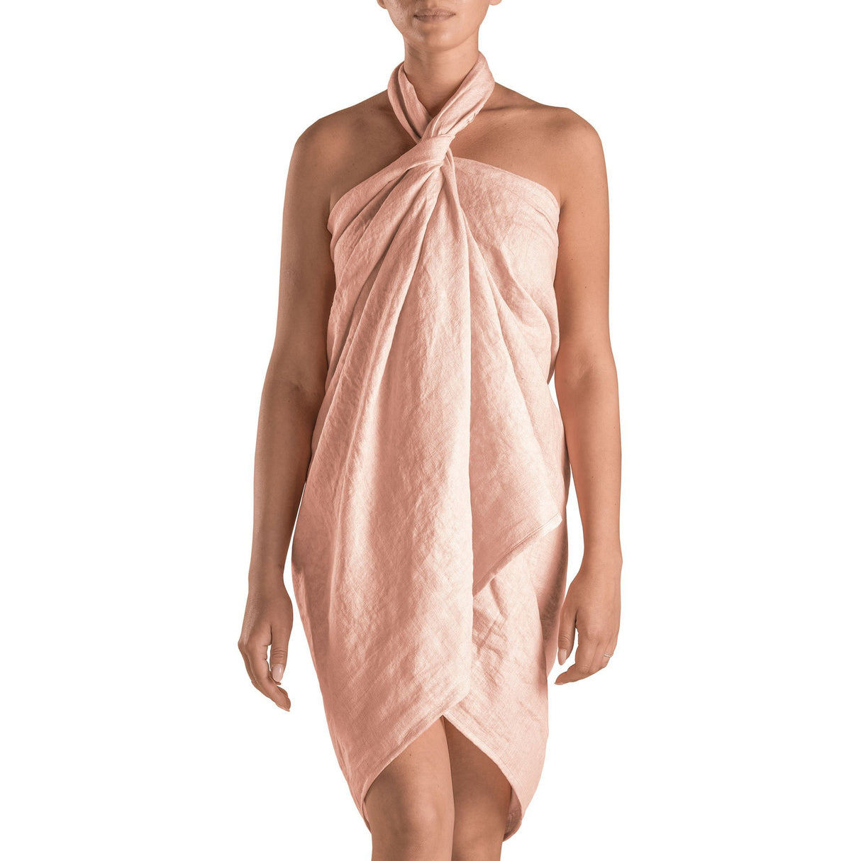 Pareo Mare in Puro Lino in Tinta Unita - Mediterraneo Telo Mare Biancoperla Conchiglia