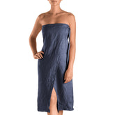Pareo Mare in Puro Lino in Tinta Unita - Sirena Telo Mare Biancoperla Denim