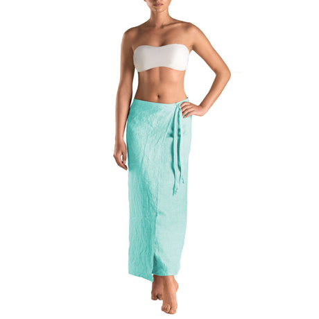 Pareo Mare in Puro Lino in Tinta Unita - Sirena Telo Mare Biancoperla