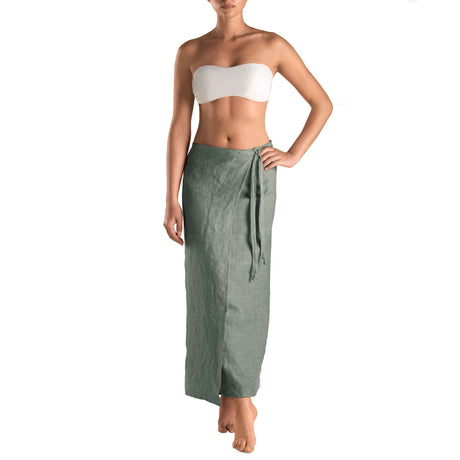 Pareo Mare in Puro Lino in Tinta Unita - Sirena Telo Mare Biancoperla