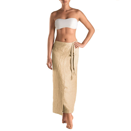 Pareo Mare in Puro Lino in Tinta Unita - Sirena Telo Mare Biancoperla