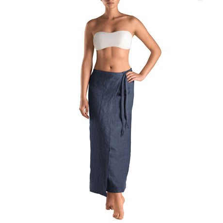 Pareo Mare in Puro Lino in Tinta Unita - Sirena Telo Mare Biancoperla