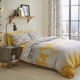 Parure Copripiumino Cotone Fantasia Double Face - Cityscape Copripiumino Catherine Lansfield Singolo Ocra