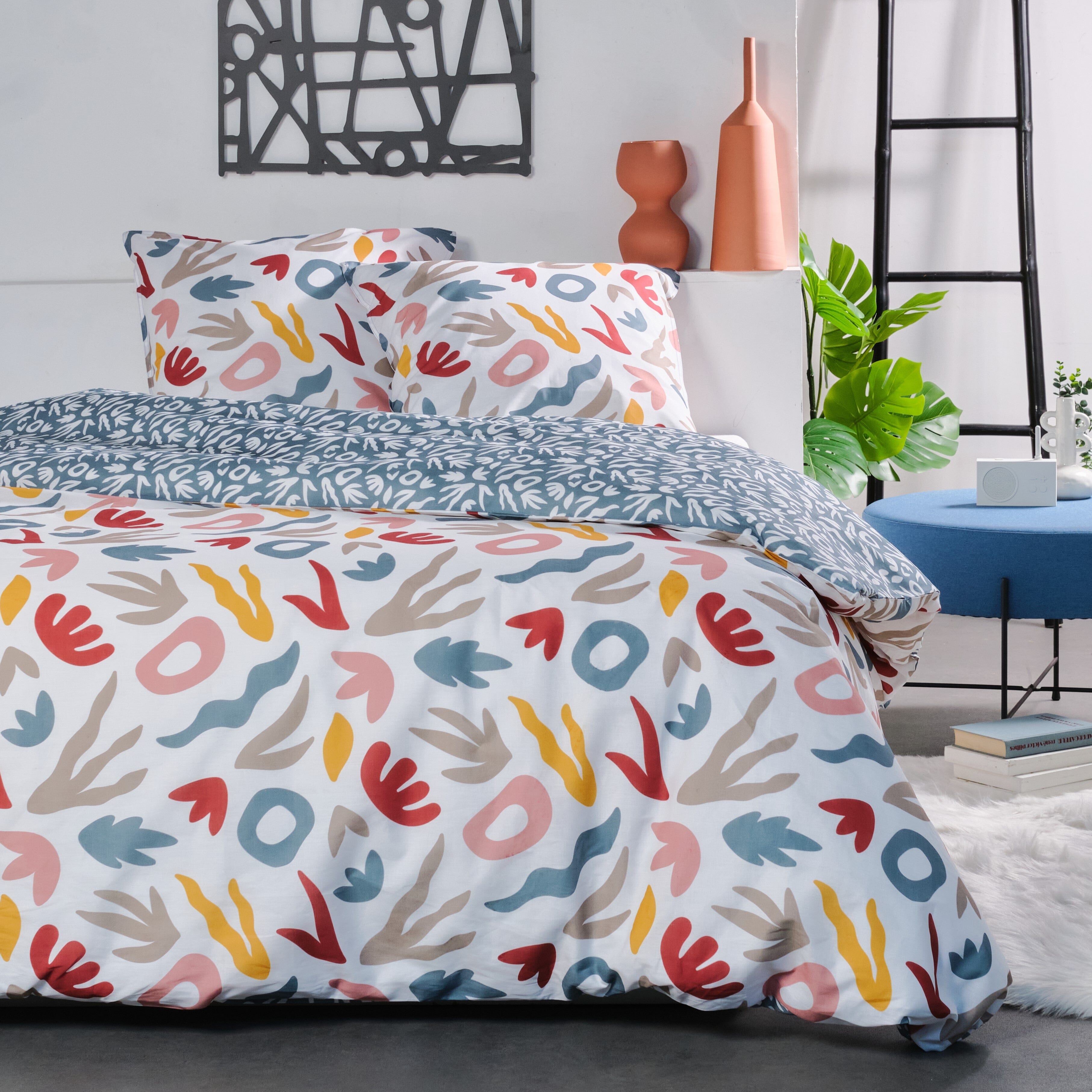 Parure Copripiumino in Cotone Doubleface - Lappi Copripiumino Sisu Matrimoniale Bianco