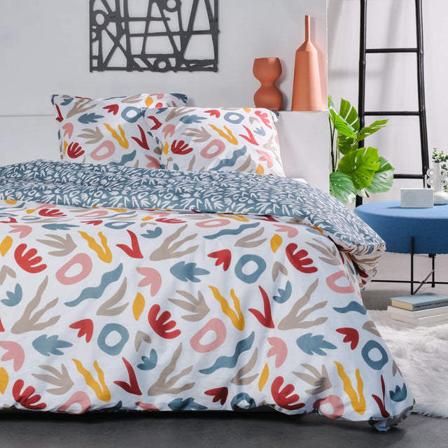 Parure Copripiumino in Cotone Doubleface - Lappi Copripiumino Sisu Matrimoniale Bianco