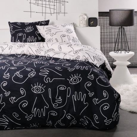 Parure Copripiumino in Cotone Doubleface - Ukki Copripiumino Sisu Matrimoniale Nero