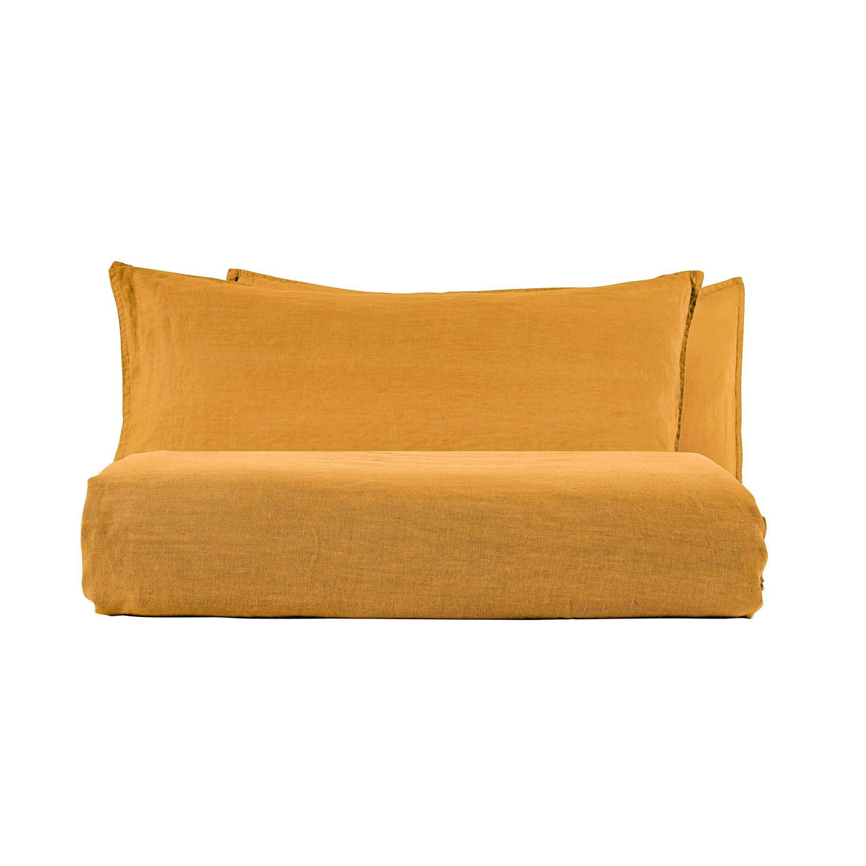 Parure Copripiumino in Lino StoneWashed No Stiro - Exclusive Copripiumino Lisola Singolo Ambra