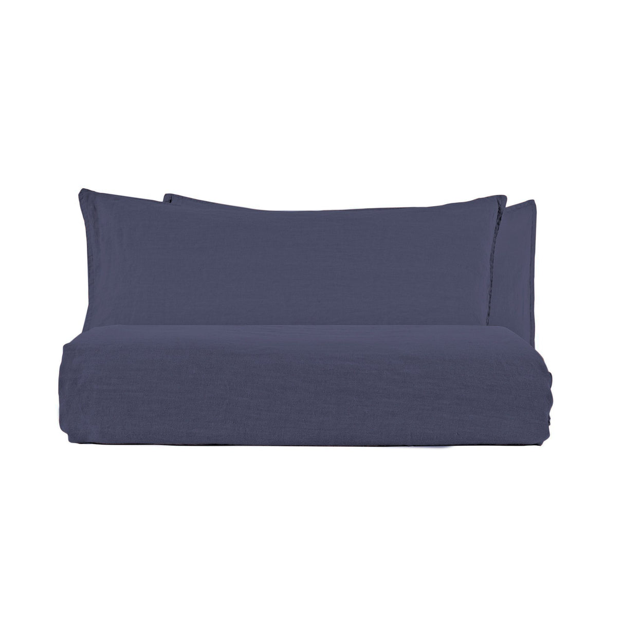 Parure Copripiumino in Lino StoneWashed No Stiro - Exclusive Copripiumino Lisola Singolo Blu Scuro (Lavagna)