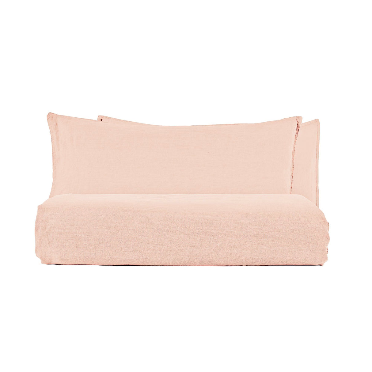 Parure Copripiumino in Lino StoneWashed No Stiro - Exclusive Copripiumino Lisola Singolo Rosa (Conchiglia)