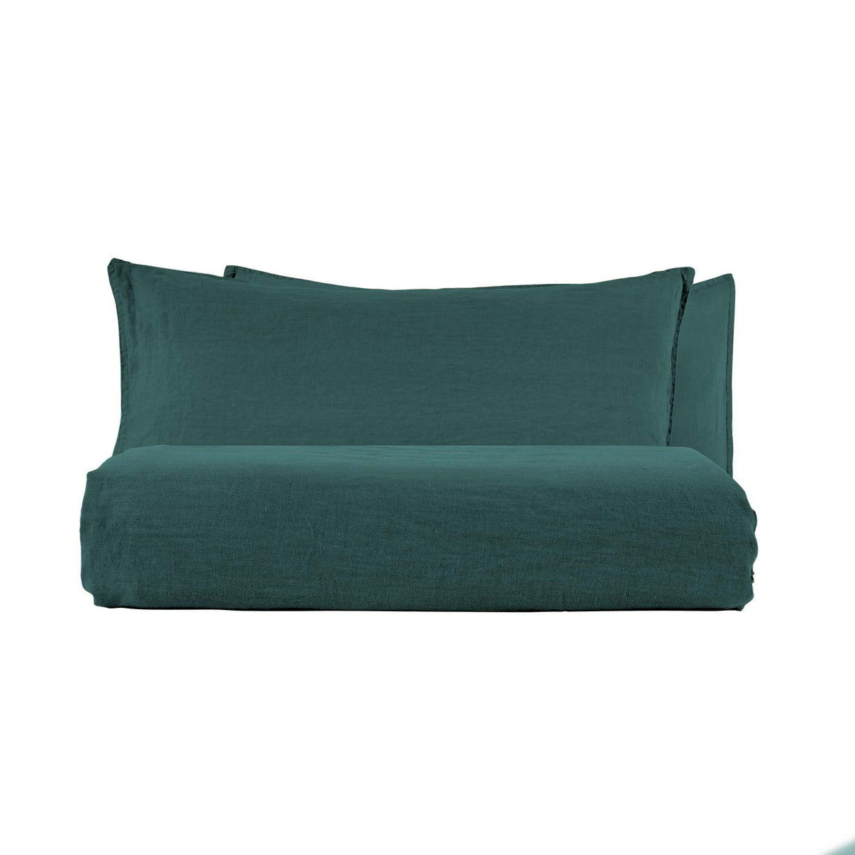 Parure Copripiumino in Lino StoneWashed No Stiro - Exclusive Copripiumino Lisola Singolo Smeraldo