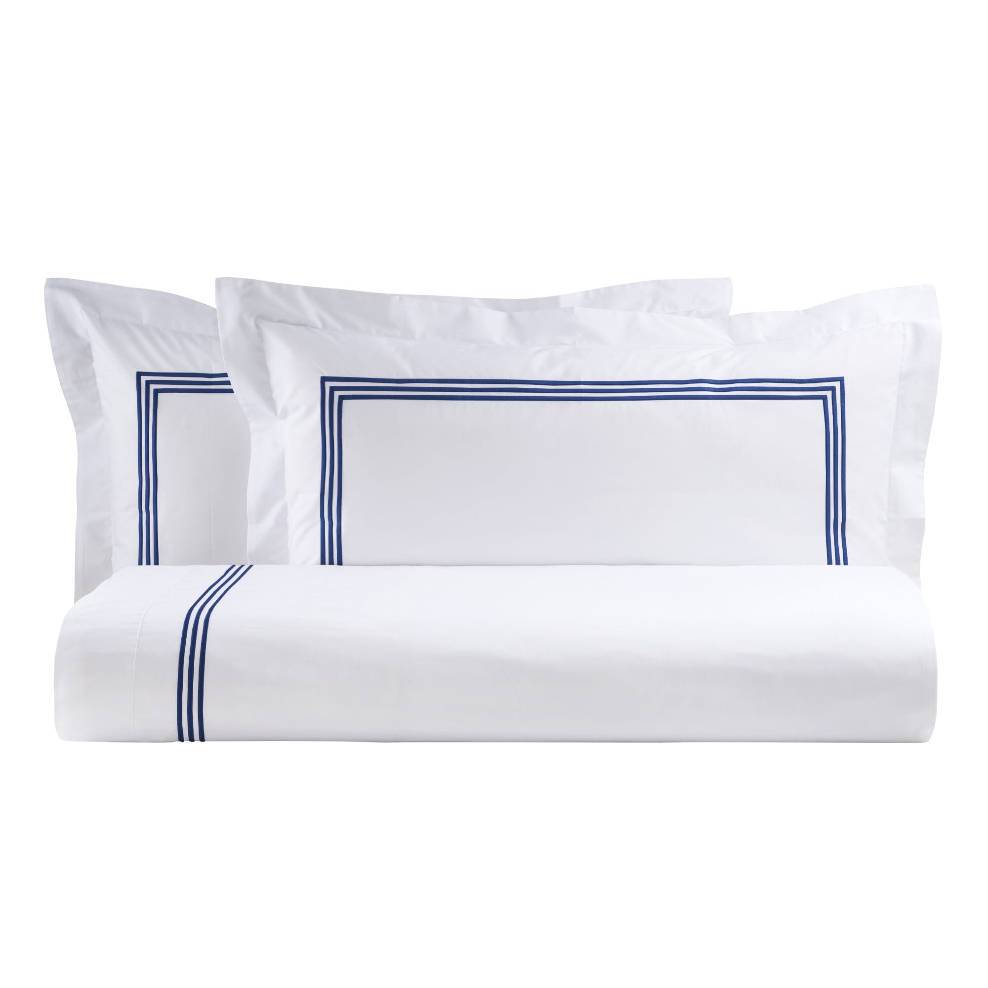 Parure Copripiumino in Percalle di Cotone con Bacchette - Daytona Copripiumino Lisola Matrimoniale Blu Navy