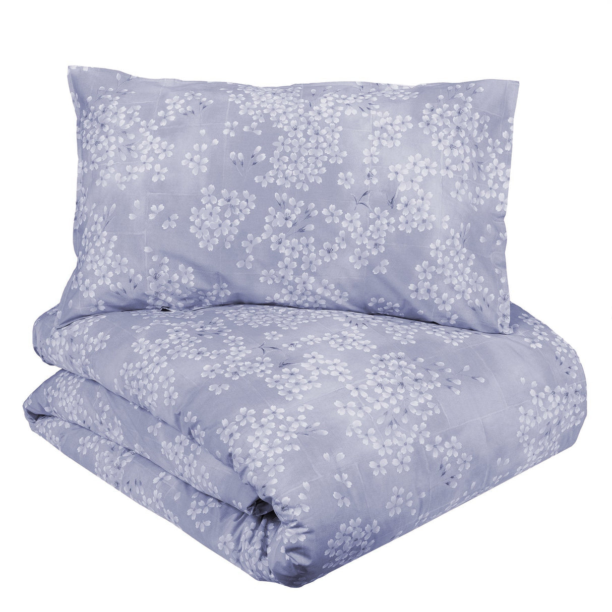 Parure Copripiumino in percalle di cotone - Kimono Copripiumino Fazzini Matrimoniale Blu