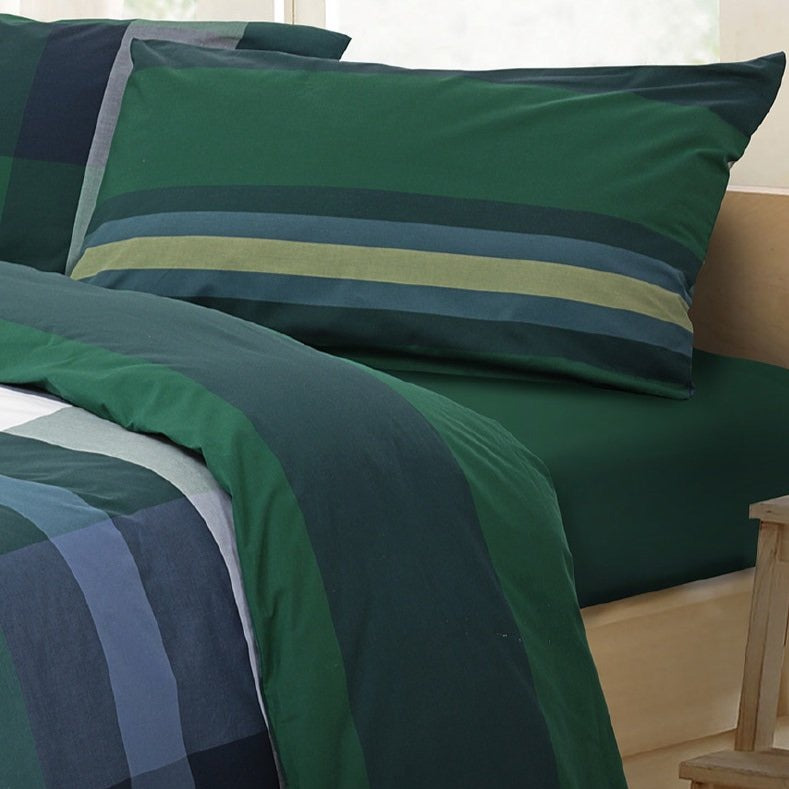 Parure Copripiumino in Percalle di Puro Cotone Tinto in Filo - Aberdeen Copripiumino Daunex