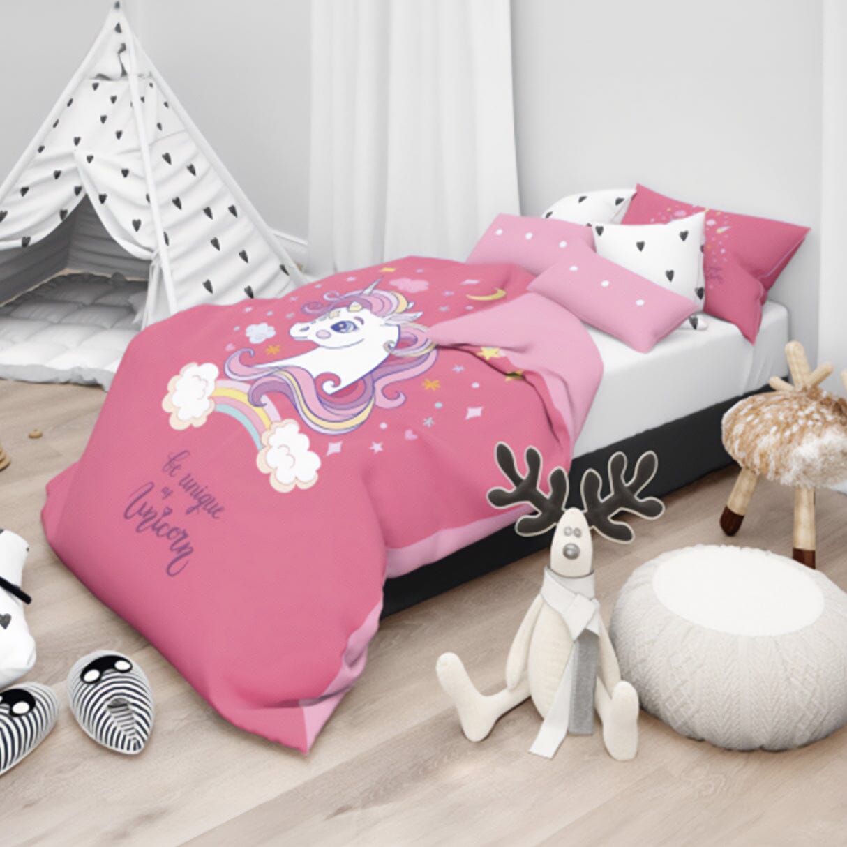 Parure Copripiumino in Puro Cotone con Fantasia - Fancy Copripiumino Bimbi Daunex Lettino Rosa