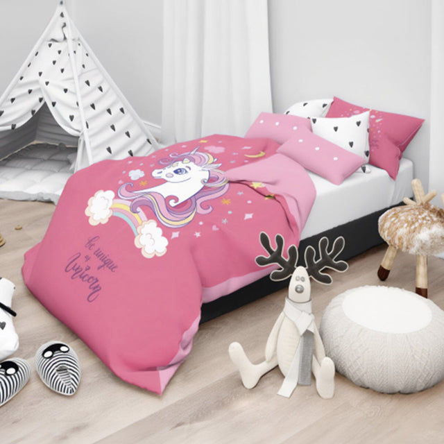 Parure Copripiumino in Puro Cotone con Fantasia - Fancy Copripiumino Bimbi Daunex Lettino Rosa