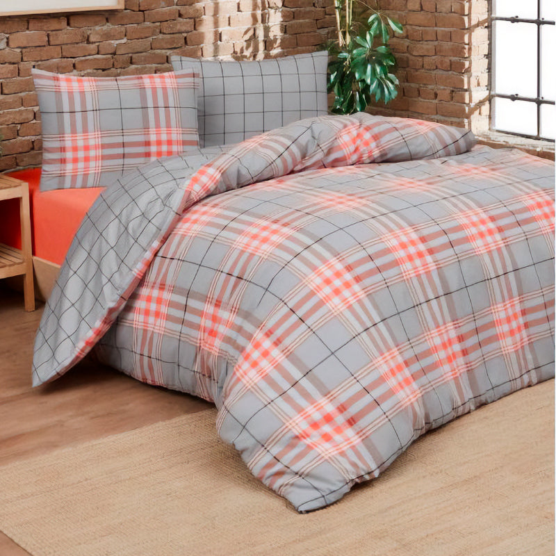 Parure Copripiumino in Puro Cotone con Stampa - Boston Copripiumino Daunex Singolo Arancione