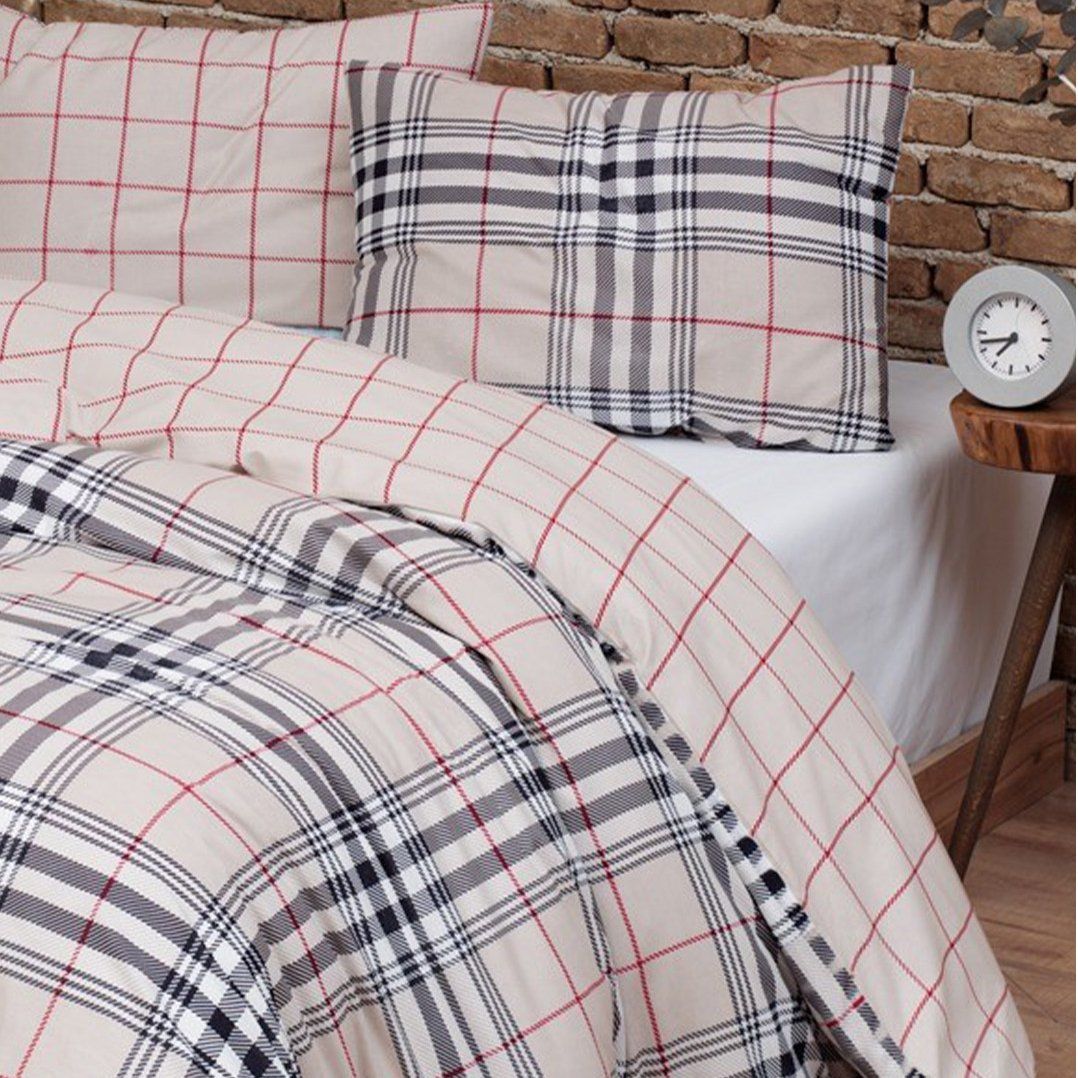 Parure Copripiumino in Puro Cotone con Stampa - Boston Copripiumino Daunex Singolo Panna