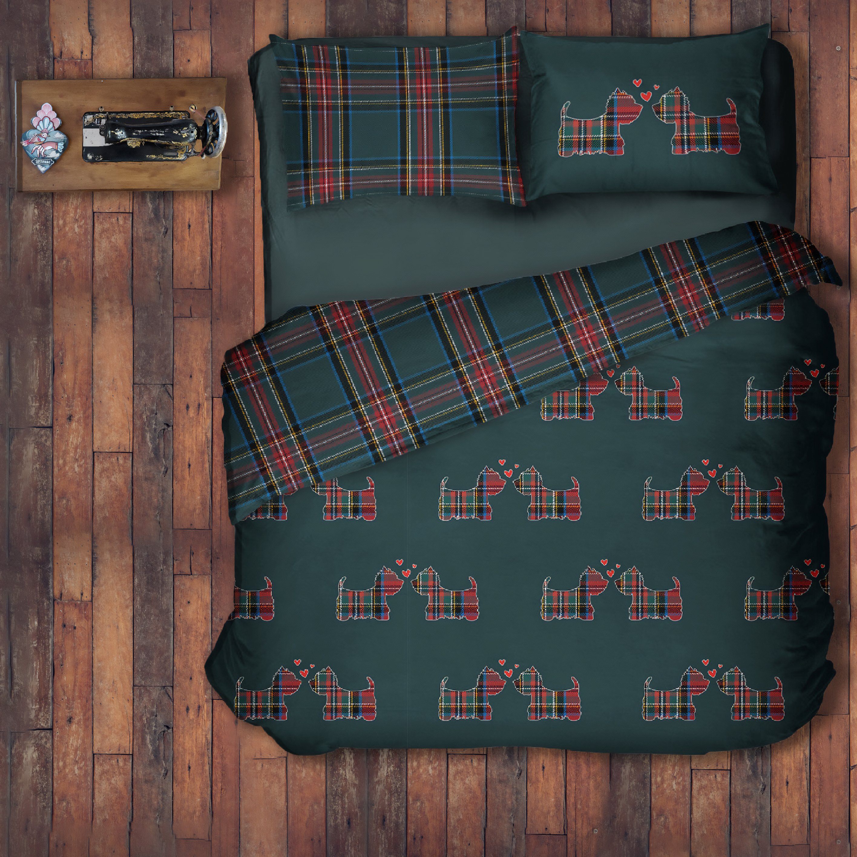 Parure Copripiumino in Puro Cotone con Stampa Doubleface - Cuccioli Copripiumino Daunex