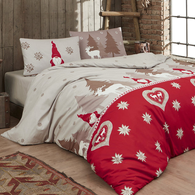 Parure Copripiumino in Puro Cotone con Stampa - Favola Copripiumino Daunex Matrimoniale Rosso