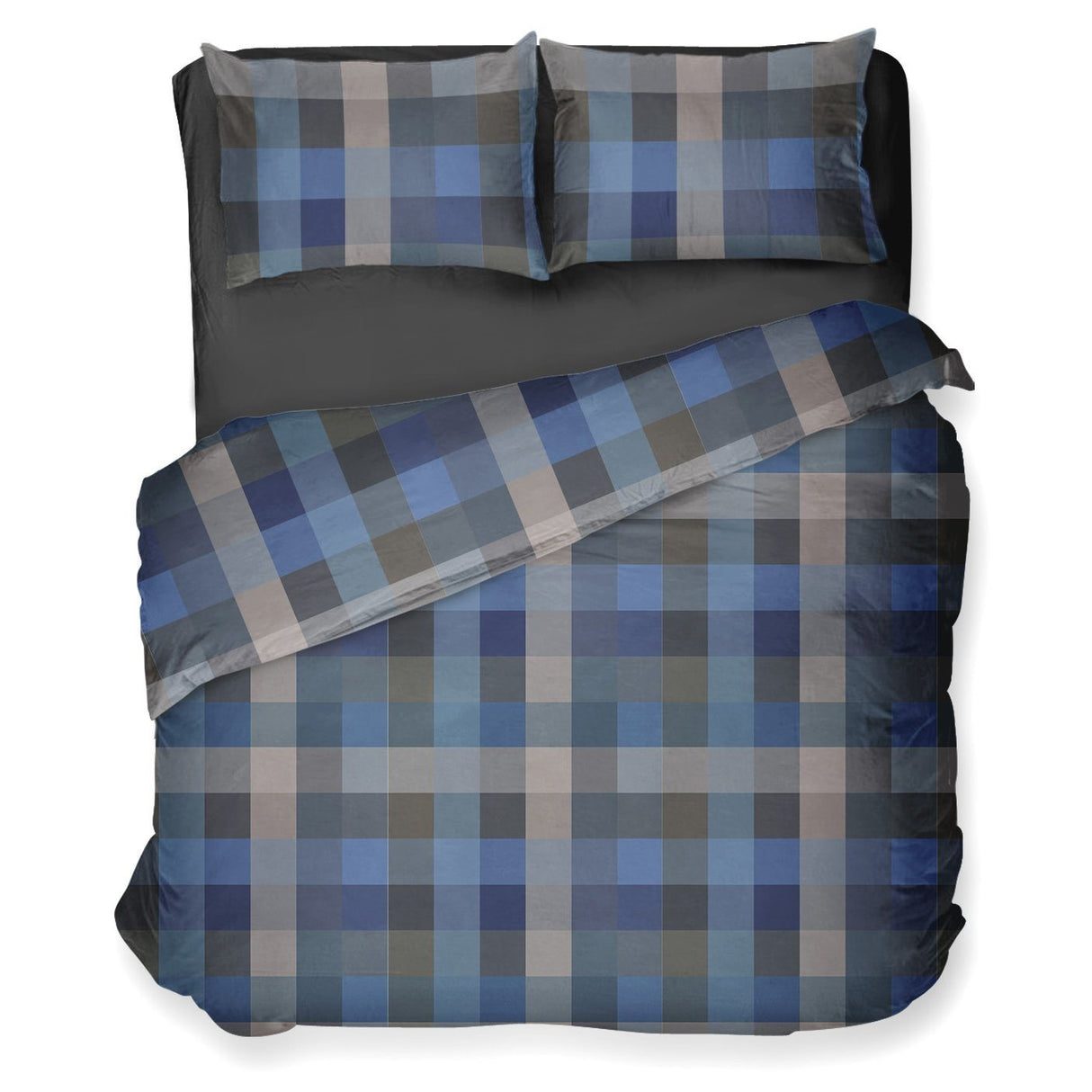 Parure Copripiumino in Puro Cotone con Stampa - Glasgow Copripiumino Daunex Singolo Blu