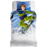 Parure Copripiumino in Puro Cotone con Stampa - Snowboard Copripiumino Bimbi Daunex SINGOLO