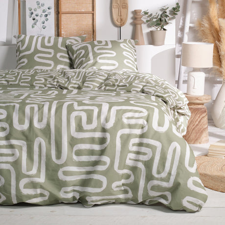 Parure Copripiumino in Puro Cotone Doubleface - Matka Copripiumino Sisu Singolo Verde Oliva