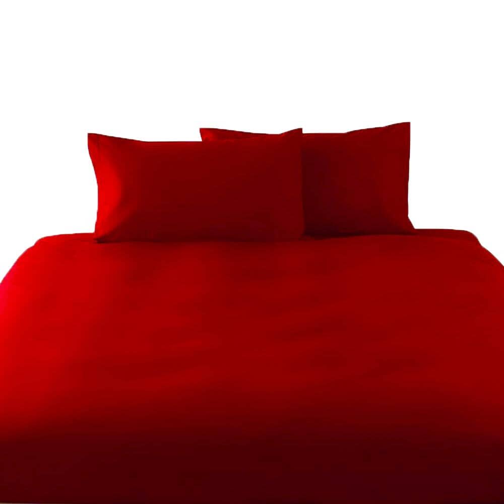 Parure Copripiumino in Puro cotone tinta unita Copripiumino L'isola che non c'era Singolo Rosso