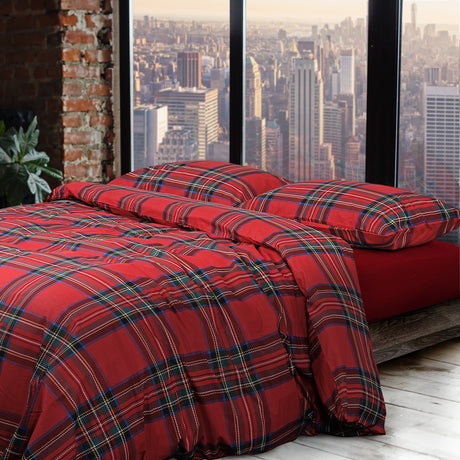Parure Copripiumino Puro Cotone fantasia Scozzese - Tartan Copripiumino Daunex Singolo
