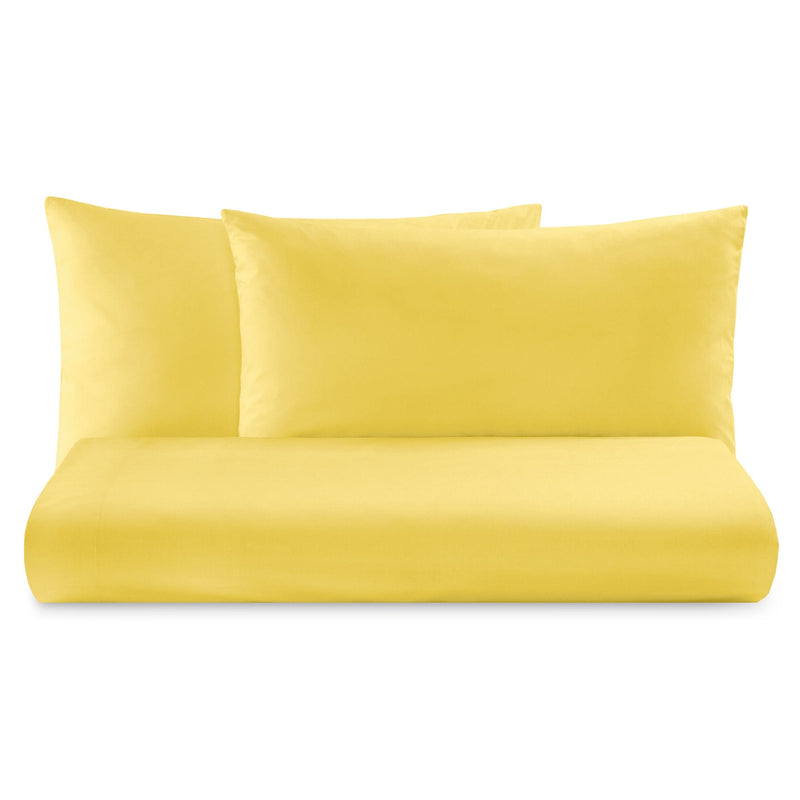 Parure Lenzuolo in Puro Cotone Tinta Unita - Tortona Lenzuola Lisola Basic Singolo Giallo