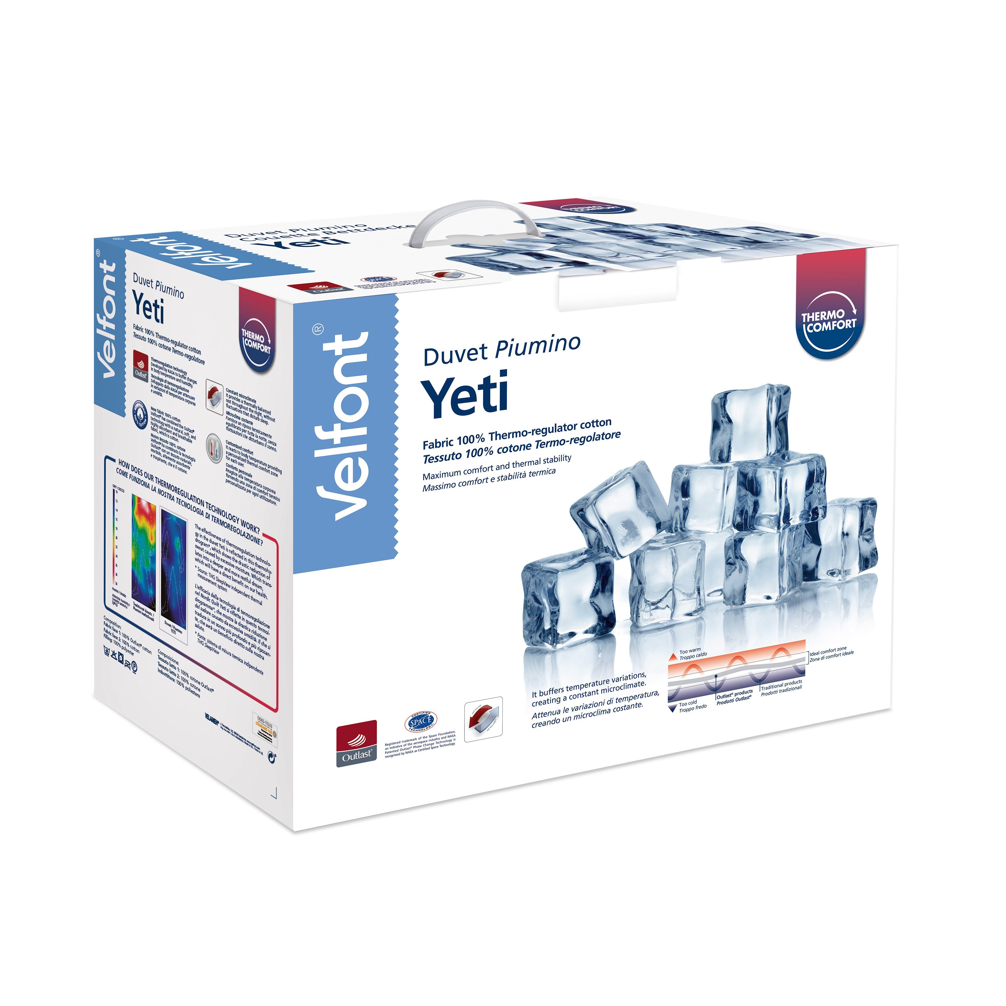 Piumino in puro cotone termoregolatore - Yeti Piumino Velfont Velfont