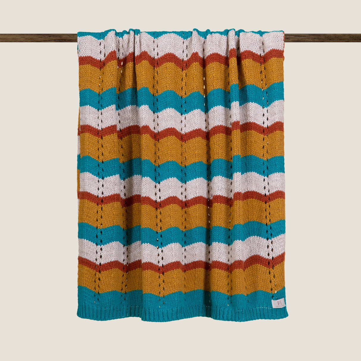 Plaid a Maglia in Misto Lana Fantasia - Carezze Plaid Frati Home Plaid Turchese