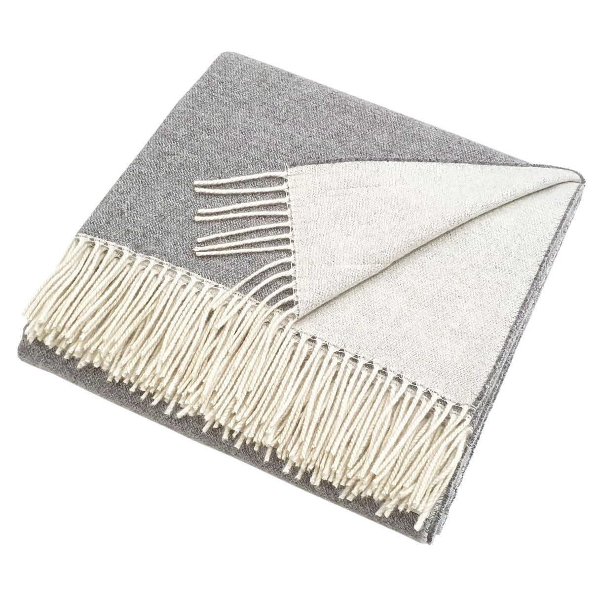 Plaid Double Face 100% Cashmere - Double Plaid Co.Bi. Grigio/Greggio