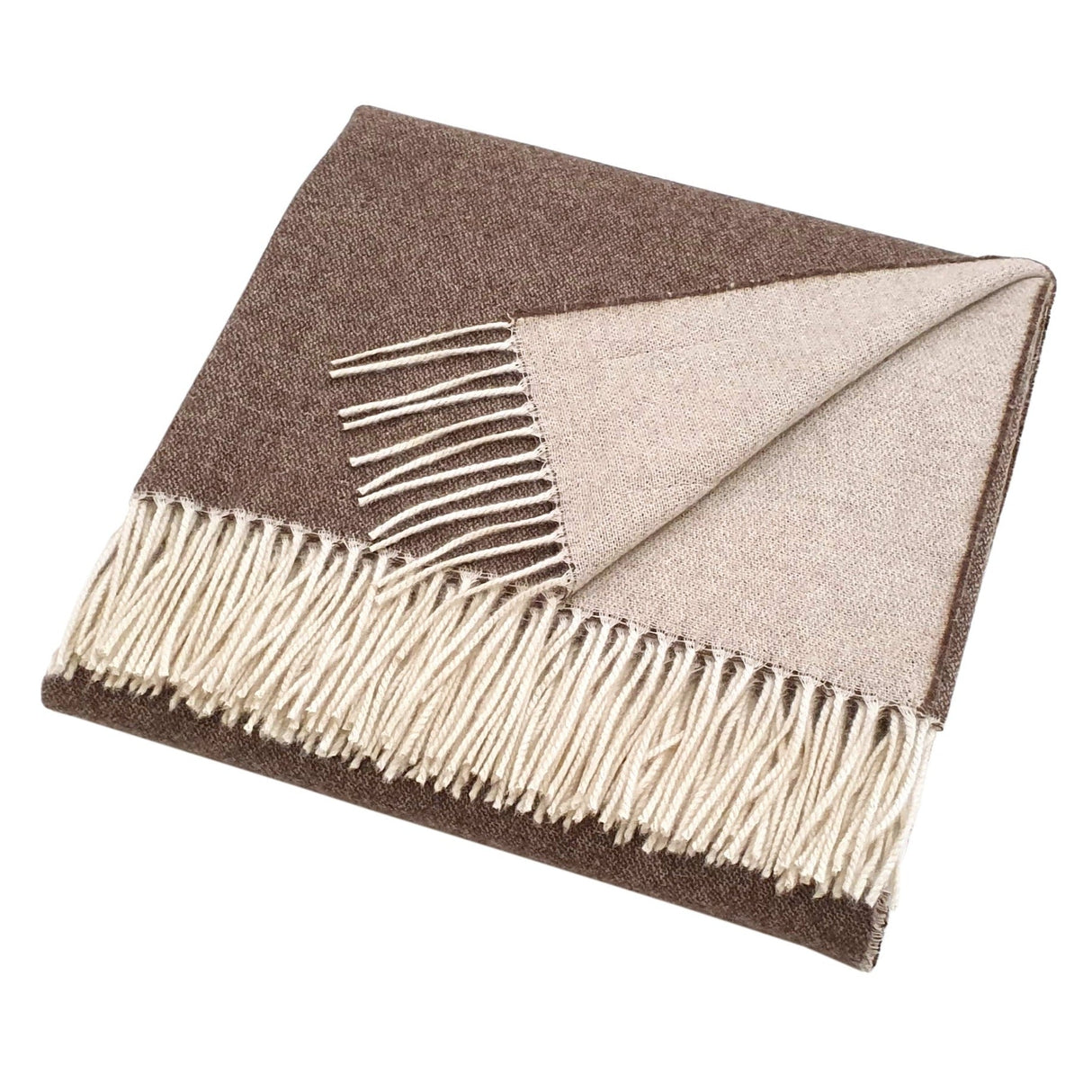 Plaid Double Face 100% Cashmere - Double Plaid Co.Bi. Marrone/Tortora