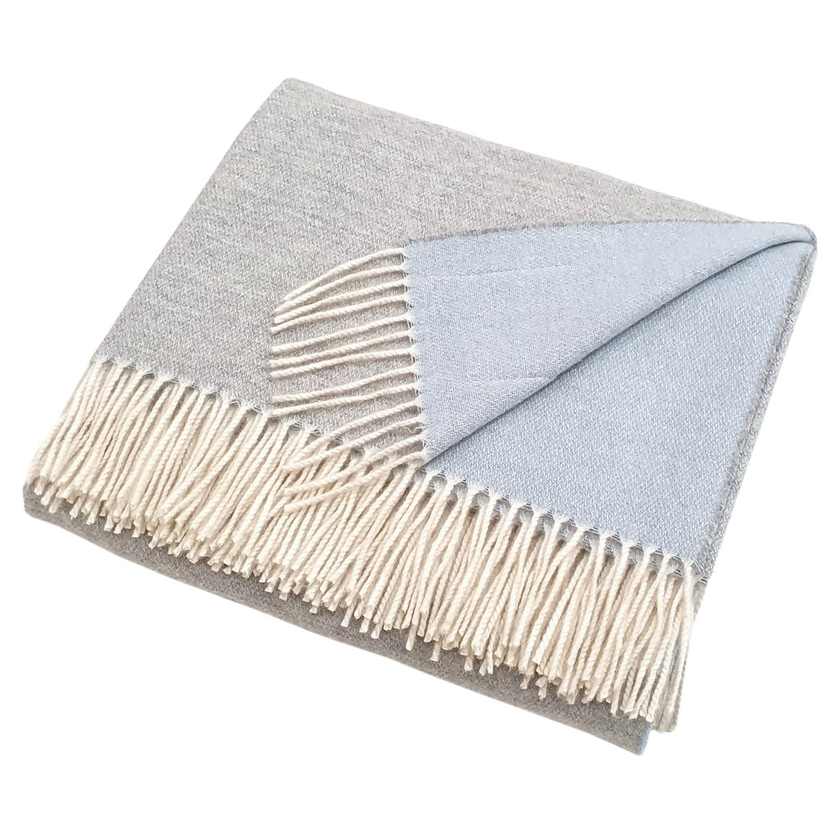 Plaid Double Face 100% Cashmere - Double Plaid Co.Bi. Perla/Azzurro