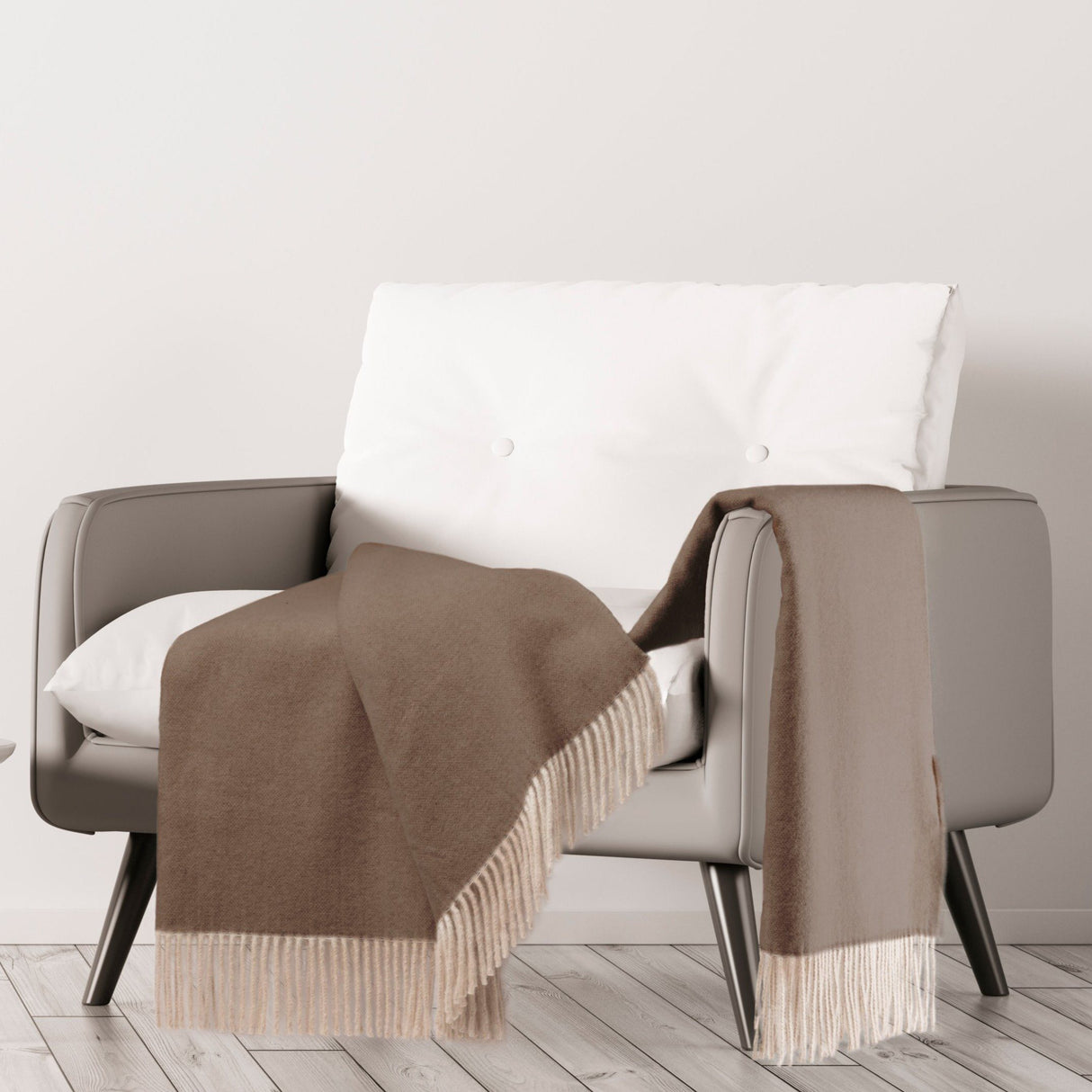 Plaid in Cashmere e Lana Vergine - Iside Plaid Marzotto Nocciola