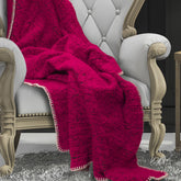 Plaid in Lana Cotta Fantasia - Bouclè Plaid Lana Italia Plaid Rubino