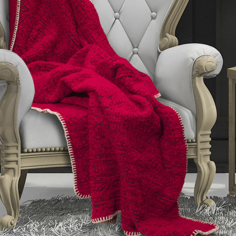 Plaid in Lana Cotta Fantasia - Bouclè Plaid Lana Italia Plaid Rubino