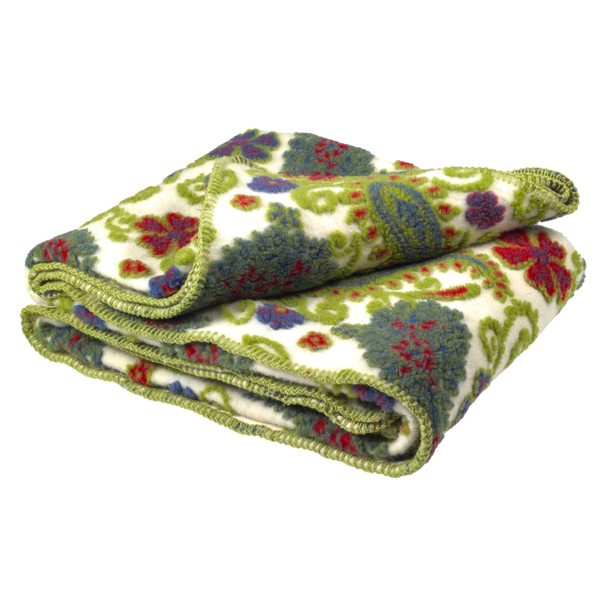 Plaid in Lana Cotta Fantasia - Cachemire Plaid Lana Italia 150x200cm Bianco/Verde