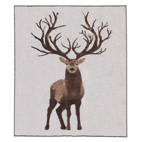 Plaid in Lana Cotta Fantasia - Cervo Plaid Lana Italia 150x200cm Grigio