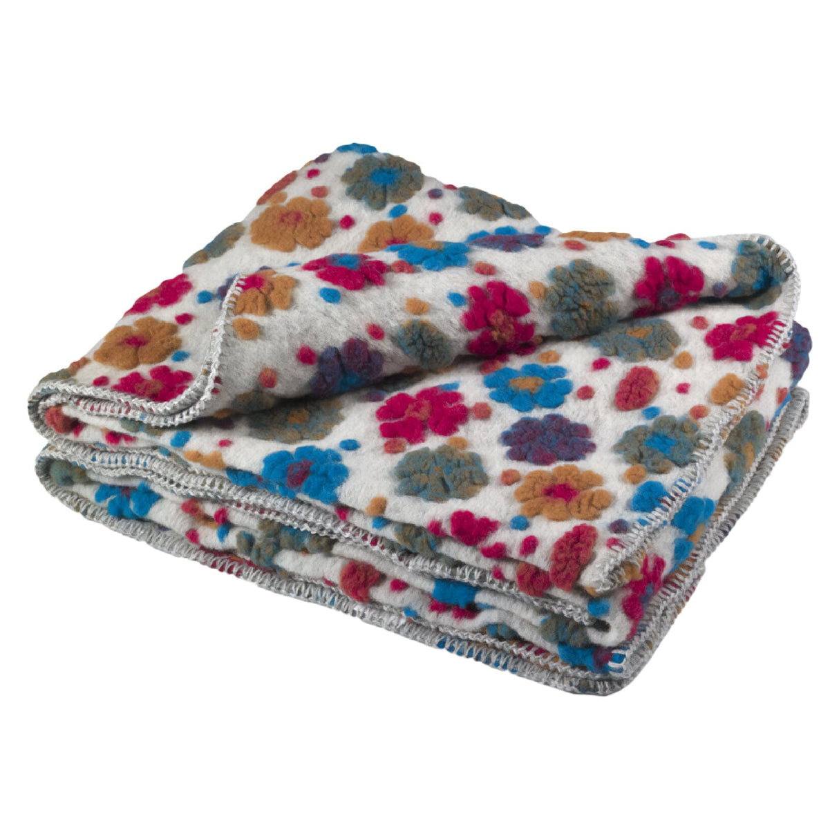 Plaid in Lana Cotta Fantasia - Margherita Plaid Lana Italia 150x200cm Bianco