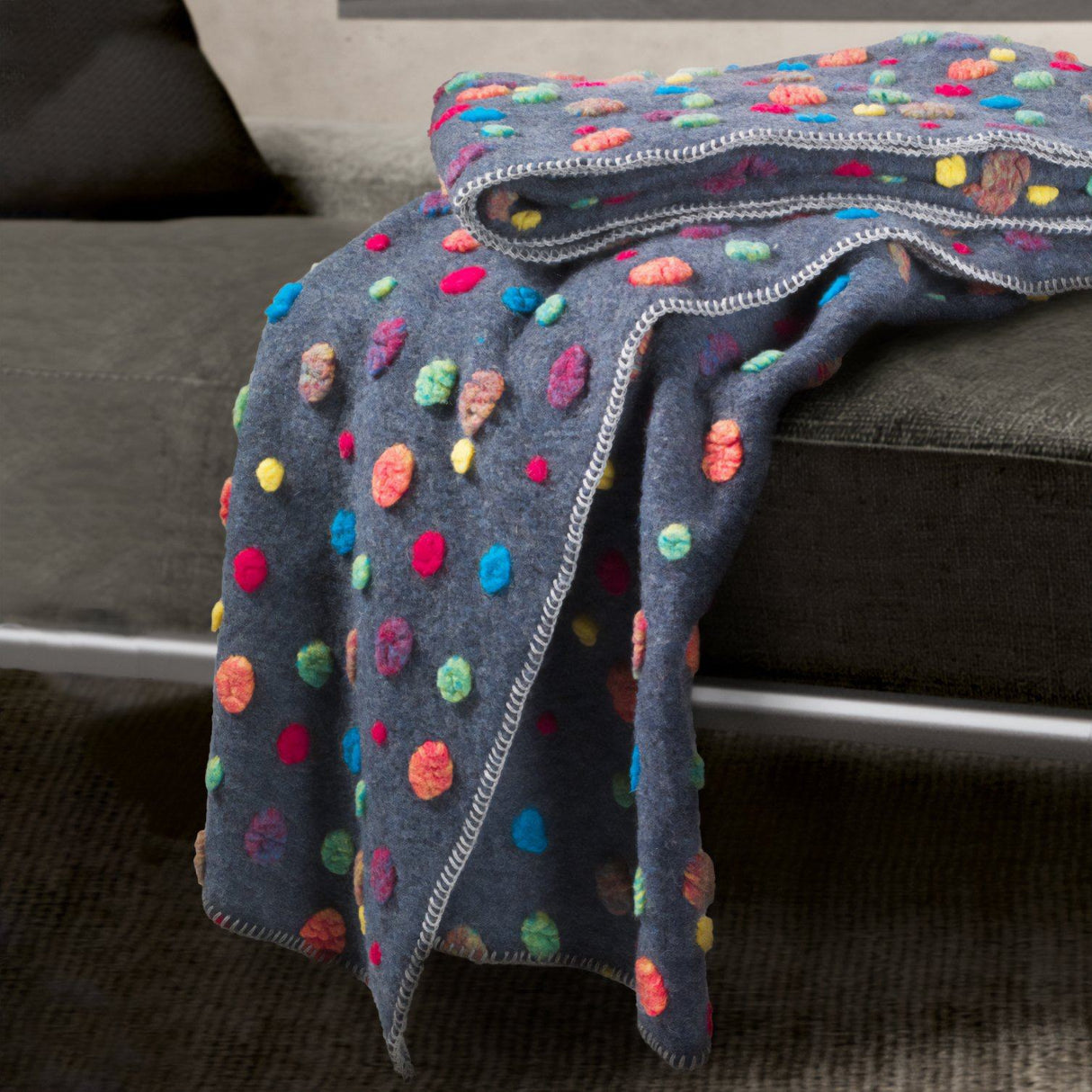 Plaid in Lana Cotta - Pois Plaid Lana Italia