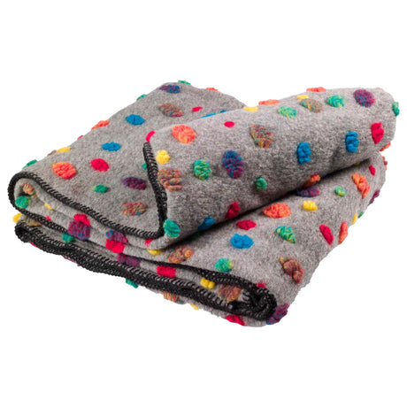 Plaid in Lana Cotta - Pois Plaid Lana Italia Grigio