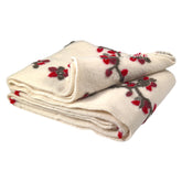 Plaid in Lana Cotta Fantasia - Rosa delle Alpi Plaid Lana Italia Plaid Panna/Rosso