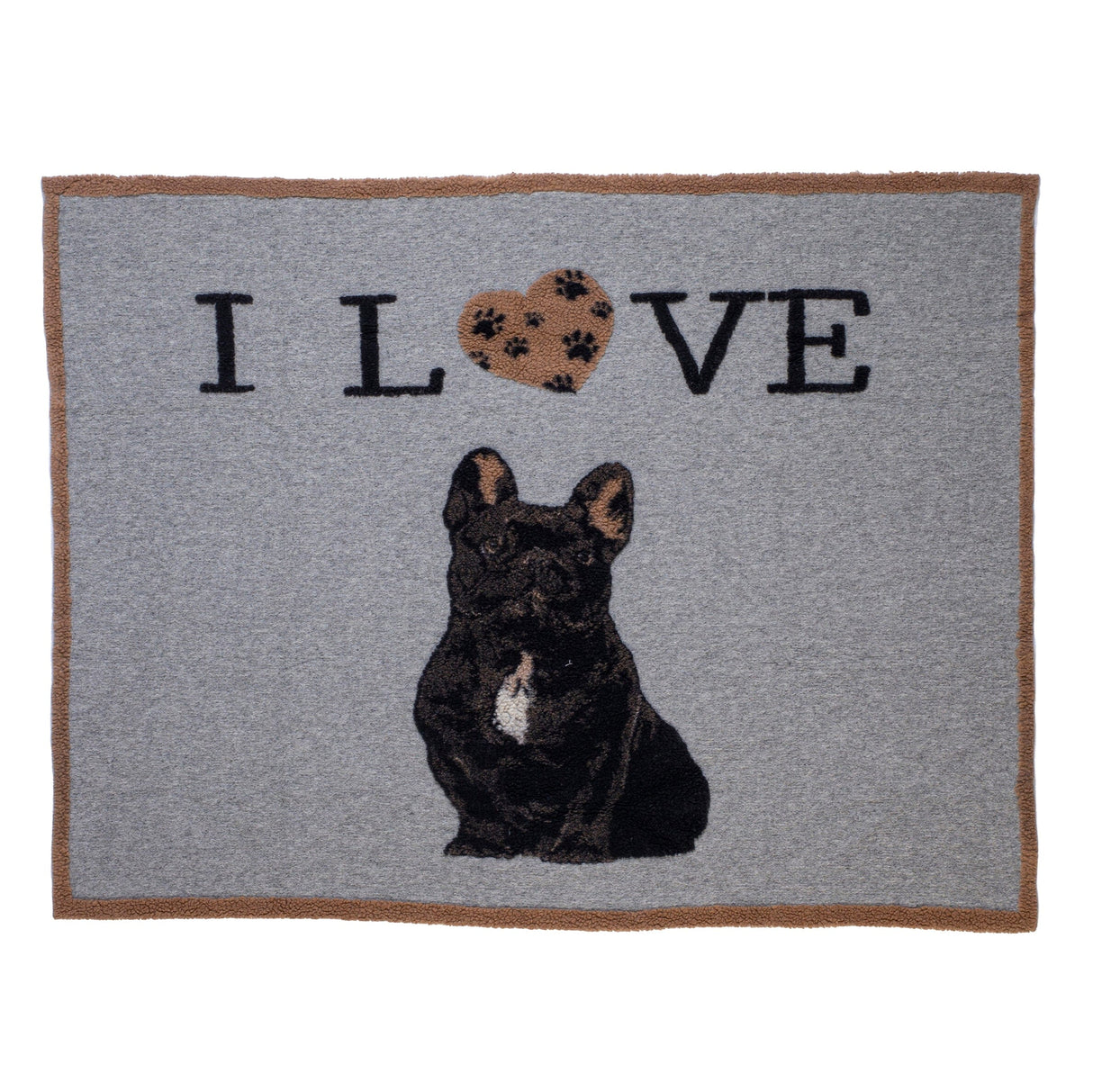 Plaid in Lana Cotta - I Love Bulldog Francese Plaid i nastri di Mirta Plaid