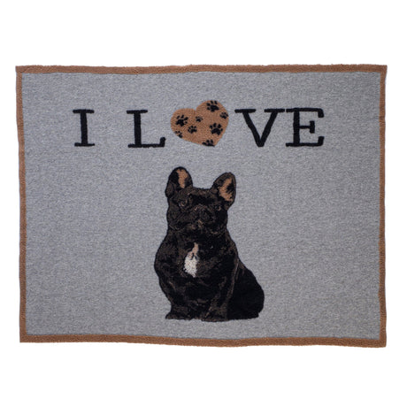 Plaid in Lana Cotta - I Love Bulldog Francese Plaid i nastri di Mirta Plaid