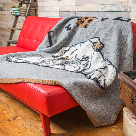 Plaid in Lana Cotta - I Love Bulldog Inglese Plaid i nastri di Mirta