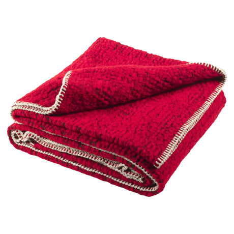 Plaid in Lana Cotta Tinta Unita - Bouclè Plaid Lana Italia Plaid Rubino