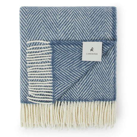 Plaid in Lana Vergine - Feder Plaid Marzotto 130x180cm Blu