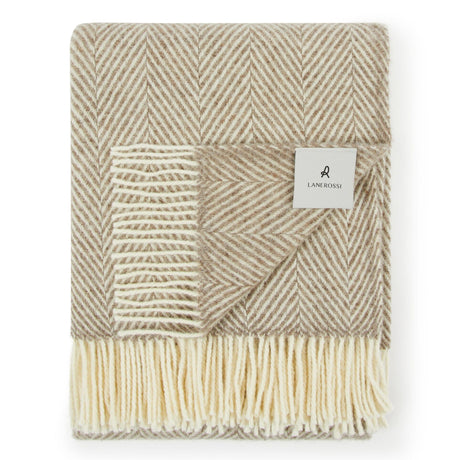 Plaid in Lana Vergine - Iseo Spina Plaid Marzotto Beige