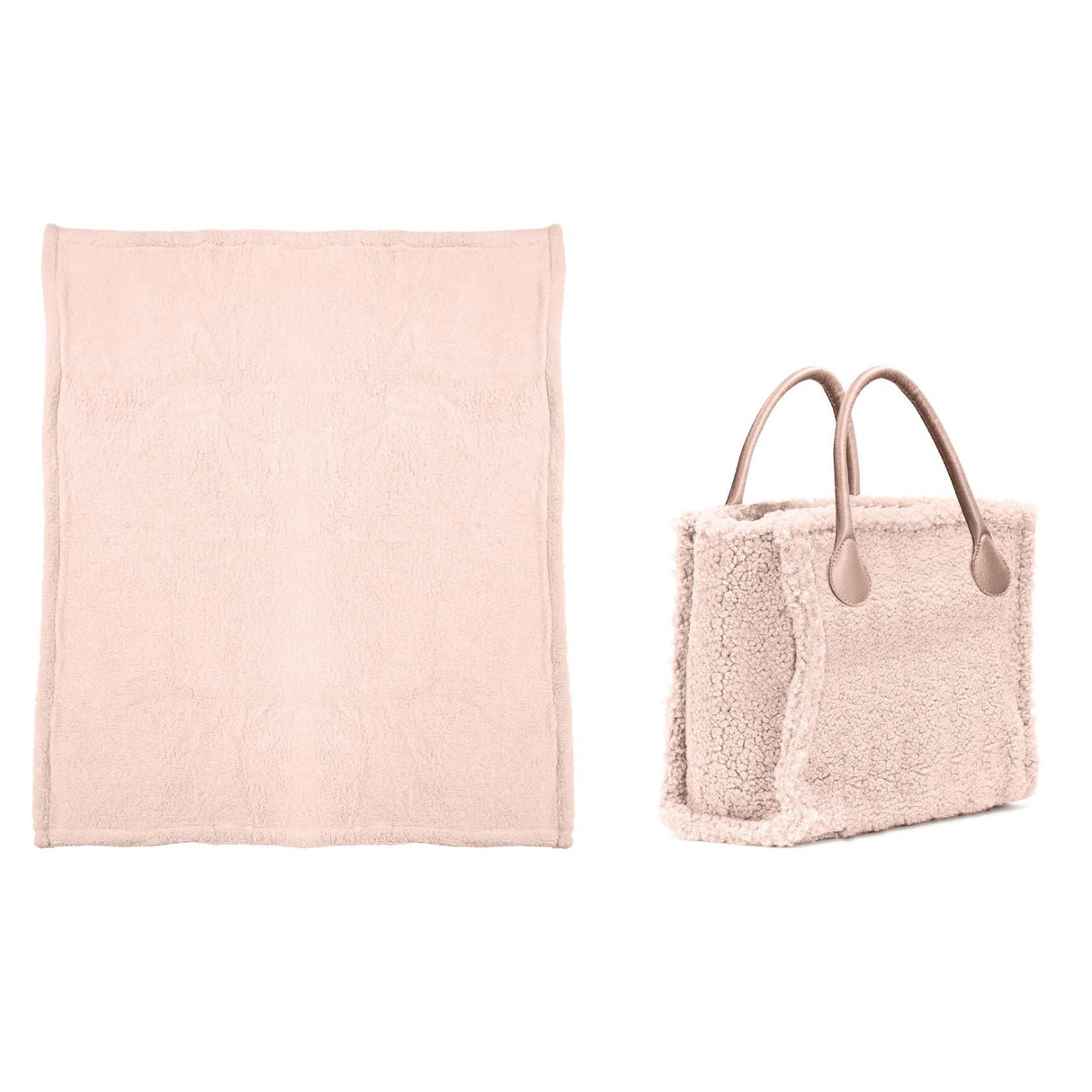 Plaid in MicroPile con Borsa Coordinata - Sofy Plaid Daunex Plaid Cipria